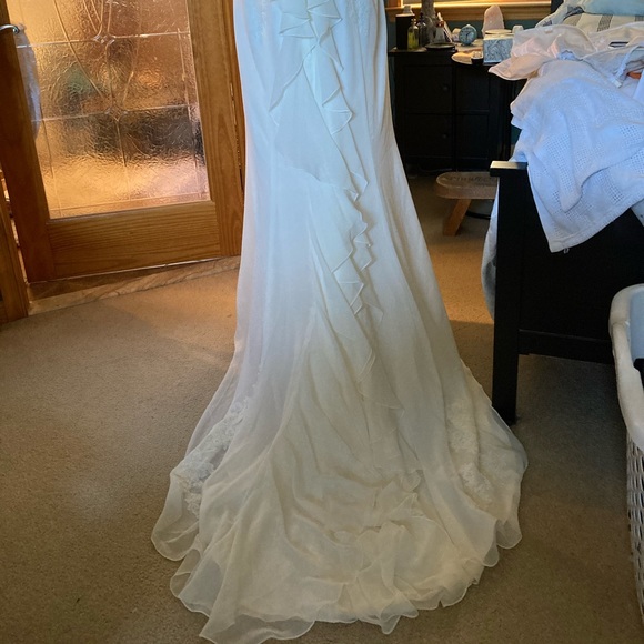 Galina Chiffon Ruffle Back Wedding Dress - Picture 6 of 10